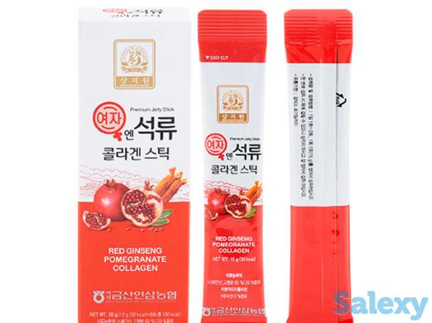 Коллагеновый сироп в стиках samjiwon baekje geumsan red ginseng pomegranate collagen (6 шт.), фотография 1