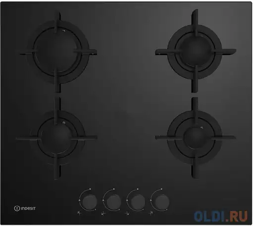 Варочная панель газовая indesit ingt 61 ic/bk черный черный, фотография 1