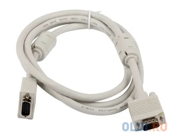 Кабель vga premium gembird, 1.8м, 15m/15m, тройн.экран, феррит.кольца, пакет cc-ppvga-6, фотография 1