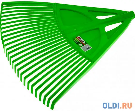 Грабли веерные пластиковые, 27 зубьев, зеленые// palisad, фотография 1