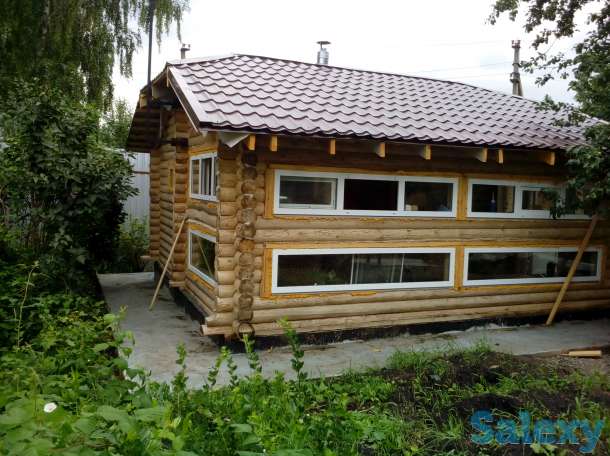 Оцилиндрованное бревно с чашками и без., фотография 1