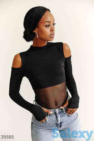 Черный боди с сеткой, фотография 1