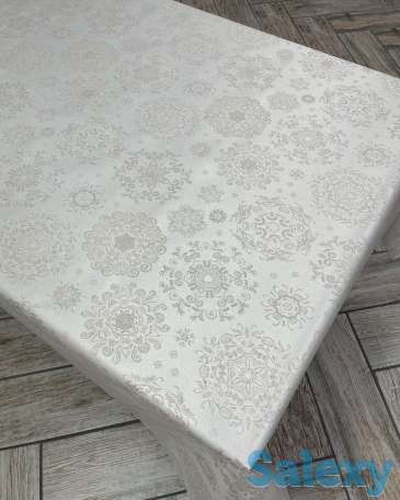 ШШикарная испанская скатерть с серебряным люрексом и тефлоновым покрытием, фотография 2