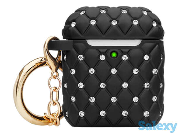 Чехол с карабином deppa crystal для airpods 1/2 (47314). черный, фотография 1