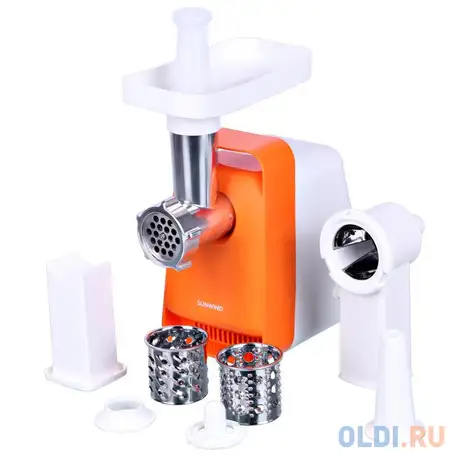 Мясорубка sunwind swg180 1800 вт белый оранжевый, фотография 1