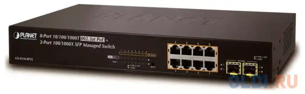 Ipv4/ipv6, 8-port managed 802.3at poe+ gigabit ethernet switch  + 2-port, фотография 1