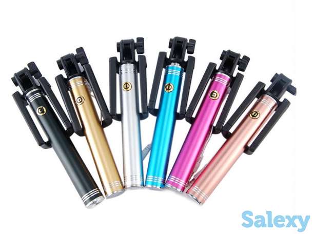 Продам дешевый монопод селфи палка с телескопическим механизмом и проводным подключением к смартфону, ID790, фотография 1