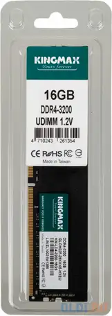 Память ddr4 16gb 3200mhz kingmax km-ld4-3200-16gs rtl pc4-25600 cl22 dimm 288-pin, фотография 1