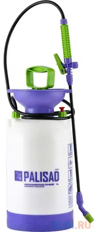 Опрыскиватель ручной усиленный с горловиной 7л, с насосом, шлангом, разбрызгиватель// palisad, фотография 1