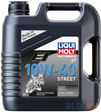 1243 liquimoly нс-синт. мот.масло д/4-т.мотоц. motorbike 4t street 10w-40 sn plus, фотография 1