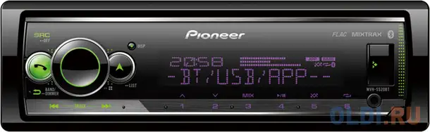 Автомагнитола pioneer mvh-s520bt 1din 4x50вт, фотография 1