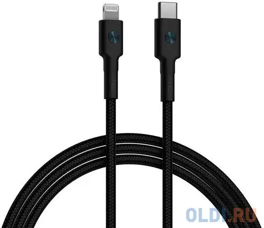 Кабель lightning usb type c 1м xiaomi al873k круглый черный, фотография 1