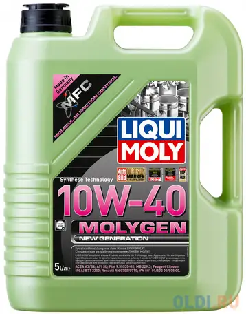 9951 liquimoly нс-синт. мот.масло molygen new generation 10w-40 (5л), фотография 1