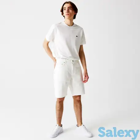 Мужские джинсовые шорты-шорты lacoste slim fit из эластичного хлопка, фотография 1