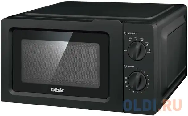 Микроволновая печь bbk 17mws-782m/b black (17л, 700вт, соло, механическое управление) (17mws-782m/b), фотография 1