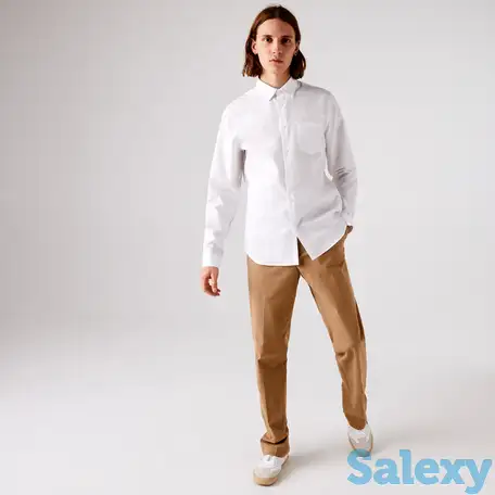 Мужская рубашка lacoste regular fit из хлопкового поплина, фотография 1