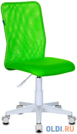 Кресло детское бюрократ kd-9/wh/tw-18 салатовый tw-03а tw-18 сетка/ткань (пластик белый), фотография 1