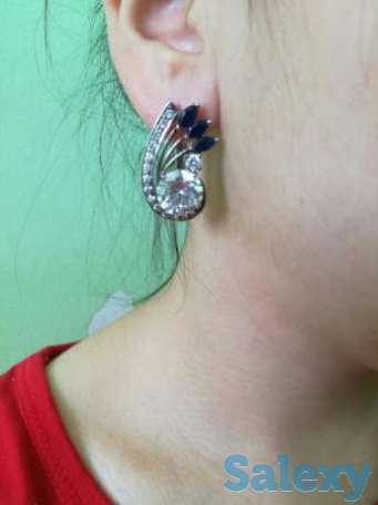 Серьги жар птица серебро, фотография 1