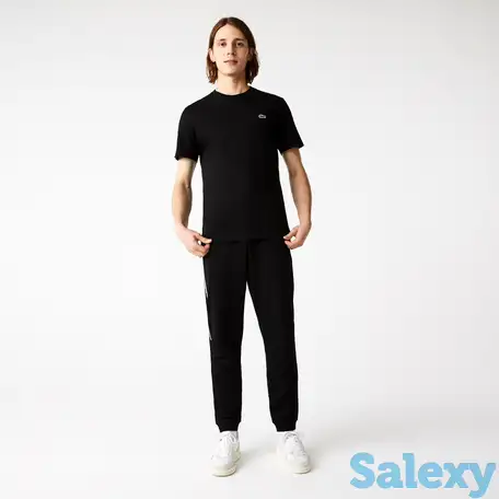 Мужская полосатая хлопковая футболка lacoste с круглым вырезом, фотография 1