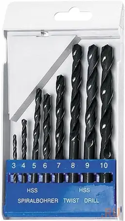 Набор сверл по металлу, 3-10 мм (через 1 мм), hss, 8, фотография 1