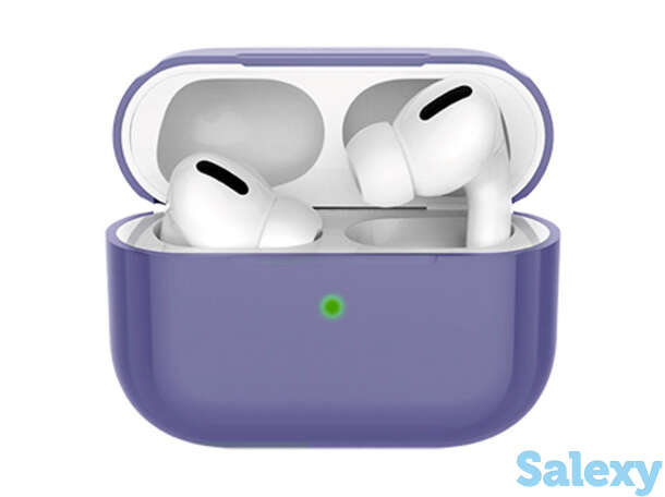 Силиконовый чехол deppa для airpods pro (47060). cеро-лавандовый, фотография 1