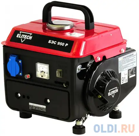 Бензоэлектростанция elitech бэс 950 р  0.95квт бак 4л 0.5л/ч 21кг, фотография 1