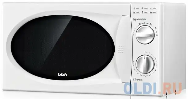 Микроволновая печь bbk 20mws-715m/w, соло, 20л, мех. управ, 700вт, белый, фотография 1