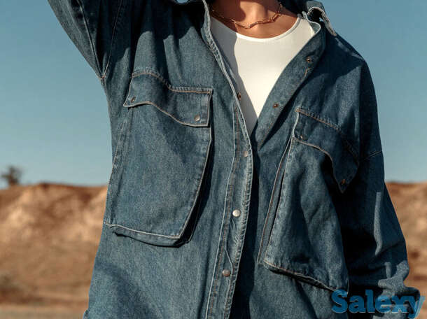 Удлиненная джинсовая куртка-рубашка, фотография 1