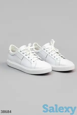 Базовые белые кеды из натуральной кожи, фотография 1