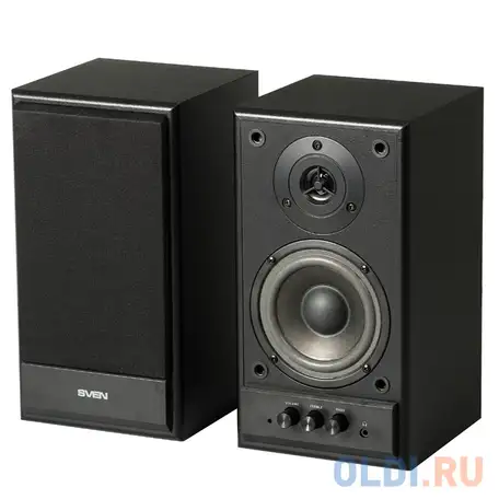 Колонки sven sps-702  2х20 вт  черная кожа, фотография 1