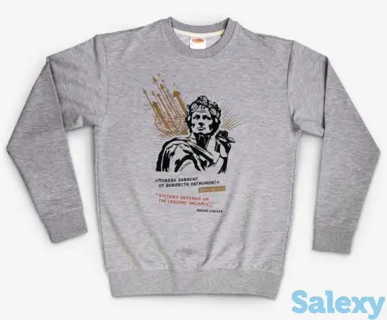 Толстовка без капюшона мужская серая (xl), фотография 1