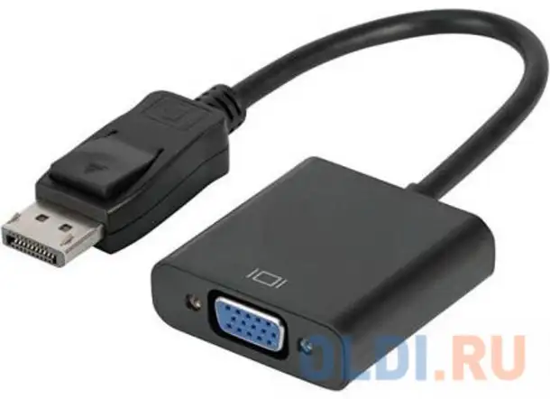 Переходник displayport vga 0.3м ks-is ks-454 круглый черный, фотография 1