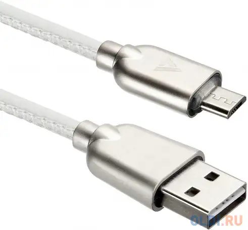 Кабель microusb 1м acd acd-u926-m1w круглый белый, фотография 1
