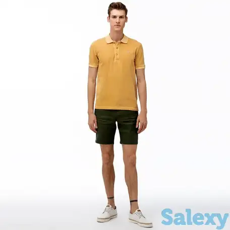 Мужские шорты- шорты lacoste из льна regular fit, фотография 1