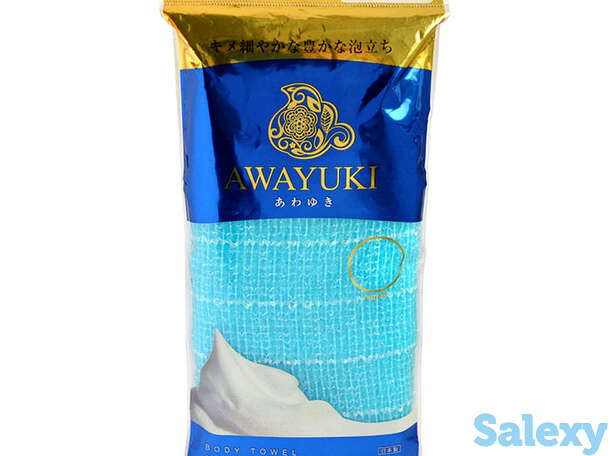 Мочалка для душа он:е awayuki body towel (голубая, сверхжёсткая), фотография 1