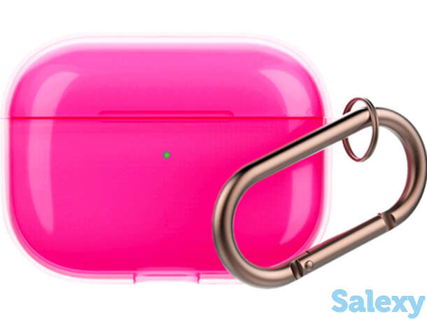 Чехол с карабином deppa neon для airpods pro (47308). розовый, фотография 1