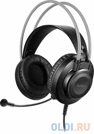 Наушники с микрофоном a4tech fstyler fh200i серый 1.8м накладные оголовье (fh200i, фотография 1