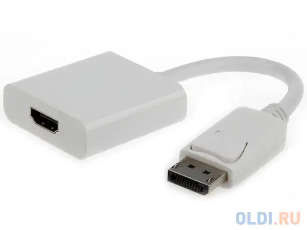 Переходник displayport - hdmi m-f белый gembird a-dpm-hdmif-002-w, фотография 1