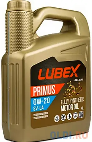 L034-1620-0404 lubex синт-ое мот.масло primus sv-la 0w-20 (4л), фотография 1