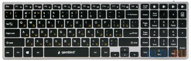 Клавиатура беспроводная gembird kbw-2 bluetooth серебристый, фотография 1