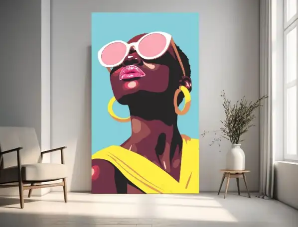 Картина Афроамериканка  Интерьерная картина ручной работы. Декор на стену., фотография 1