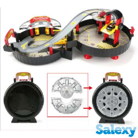 Игровая парковка - гараж, два уровня чемоданчик колесо, фотография 3