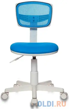 Кресло детское бюрократ ch-w299/lb/tw-55 спинка сетка голубой tw-31 tw-55 (пластик белый), фотография 1
