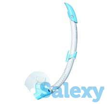 Трубка для дайвинга technisub airflex midi lx с клапаном clear/aqua (прозрачный силикон), фотография 1