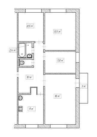 Продам 4-х комнатную квартиру 73 м2 в Актобе по ул. Пожарского 30, фотография 12