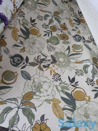 Бежевая итальянская скатерть с тефлоновым покрытием с гранатами, фотография 4