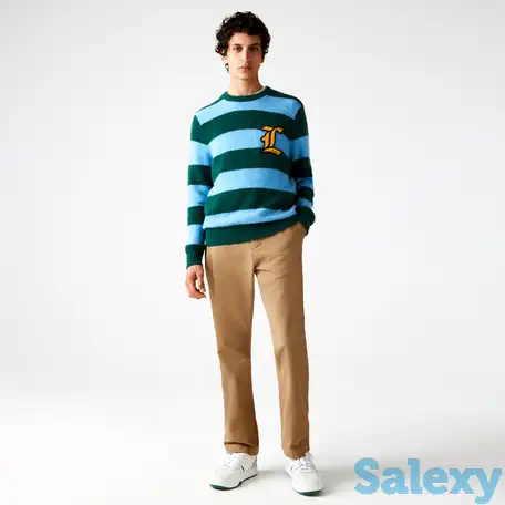 Мужские брюки чинос lacoste regular fit из однотонного хлопка, фотография 1