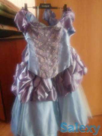Платье для девочки бальное из топа и юбки есть перчатки цвет сиреневый, фотография 1