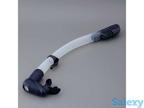 Трубка подводная sargan агидель (прозрачный силикон) т.синяя, фотография 1