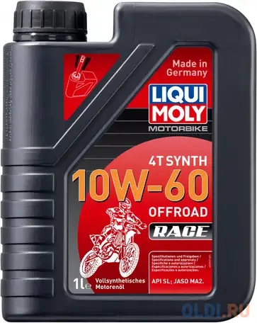 Cинтетическое моторное масло liquimoly motorbike 4t synth offroad race 10w60 1, фотография 1